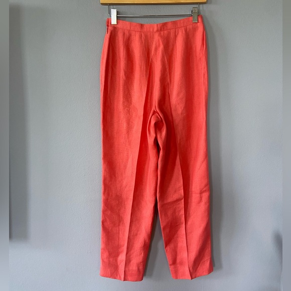 Talbots Coral Irish Linen Trouser Pants Size 4 Petite - Picture 6 of 8